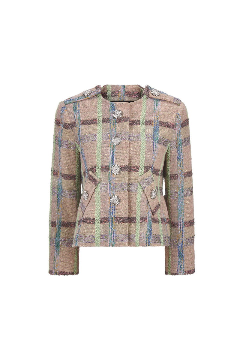 'FAWN' BOUCLE BOXY JACKET - - Libertine