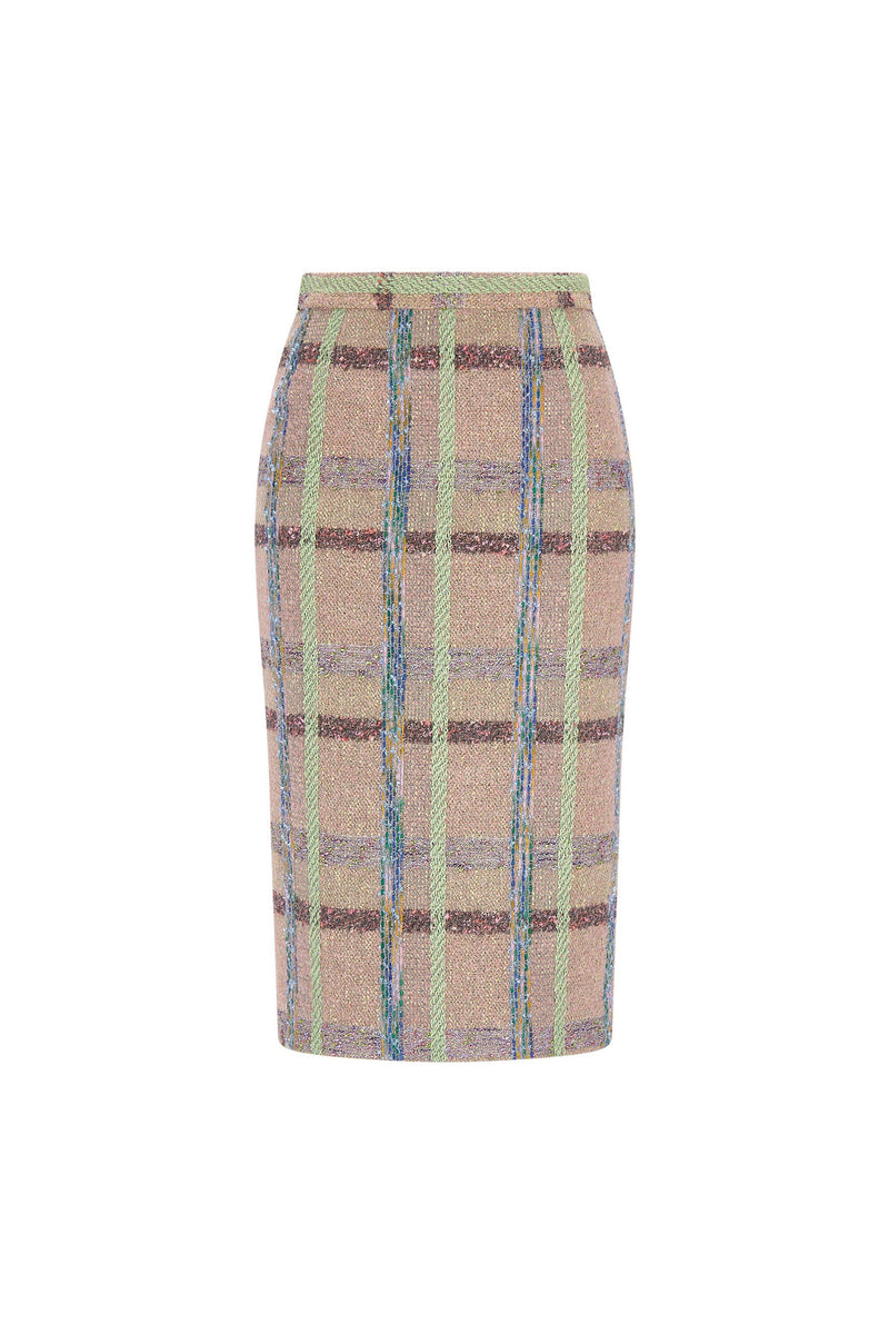 'FAWN' BOUCLE CLASSIC PENCIL SKIRT - - Libertine