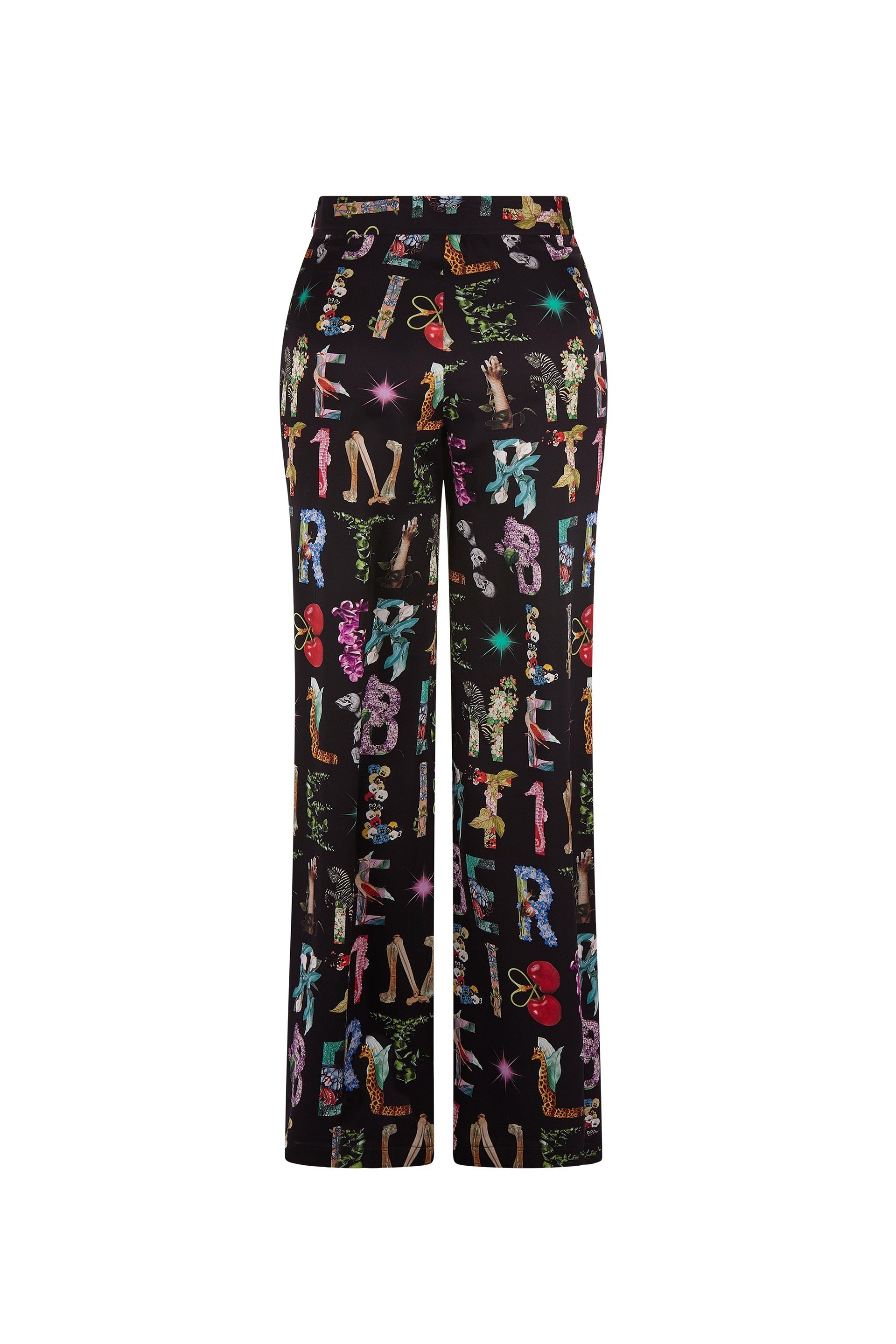 'DECO LETTERS' SLIM AARONS PANTS SIDE ZIP -  - Libertine