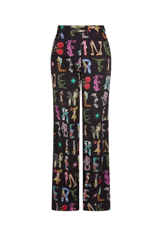 'DECO LETTERS' SLIM AARONS PANTS SIDE ZIP - - Libertine - Main image
