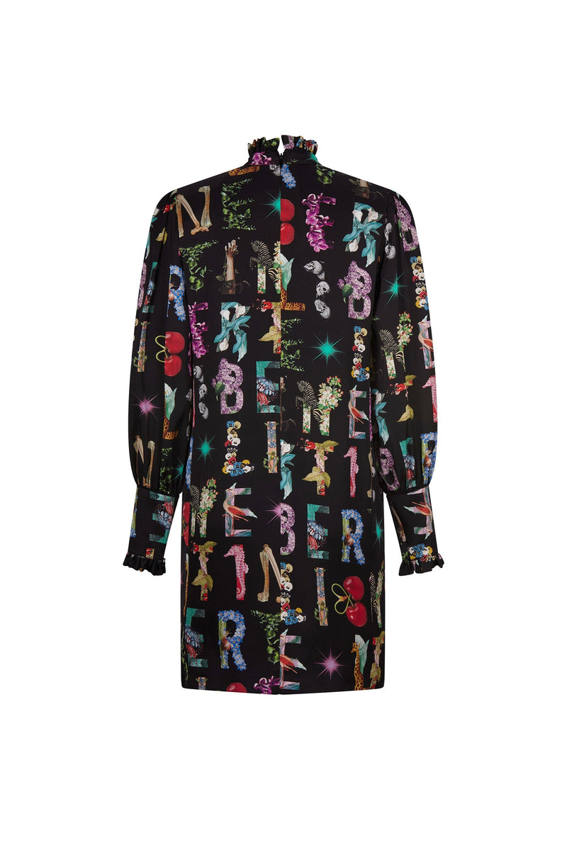 'DECO LETTERS' MOCK NECK DRESS - - Libertine