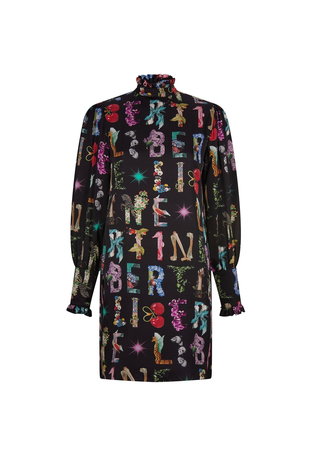 'DECO LETTERS' MOCK NECK DRESS - - Libertine