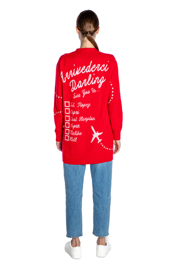 'ARRIVEDERCI DARLING' OVERSIZED CARDIGAN - - Libertine