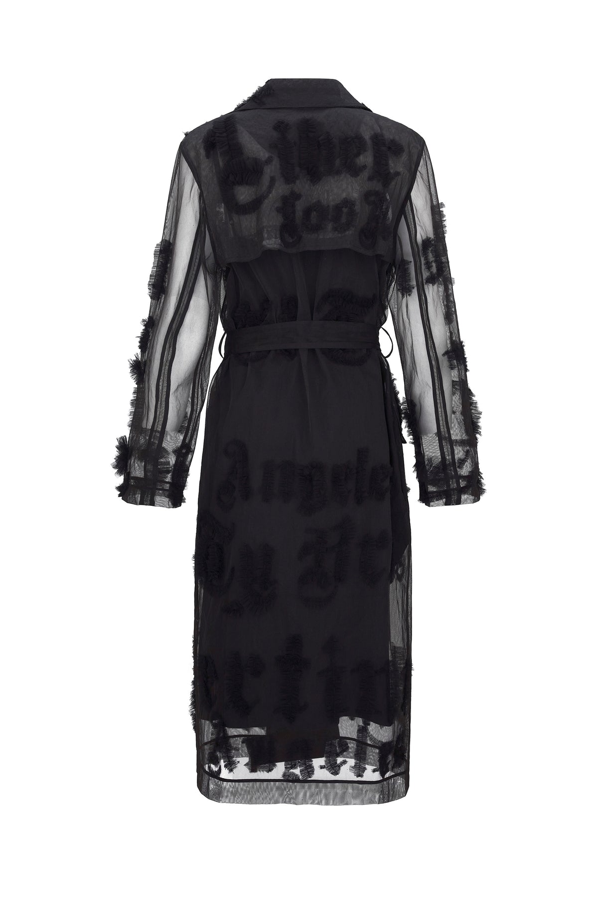'GOTHIC TULLE' EMBELLISHED LONG TRENCH COAT - - Libertine