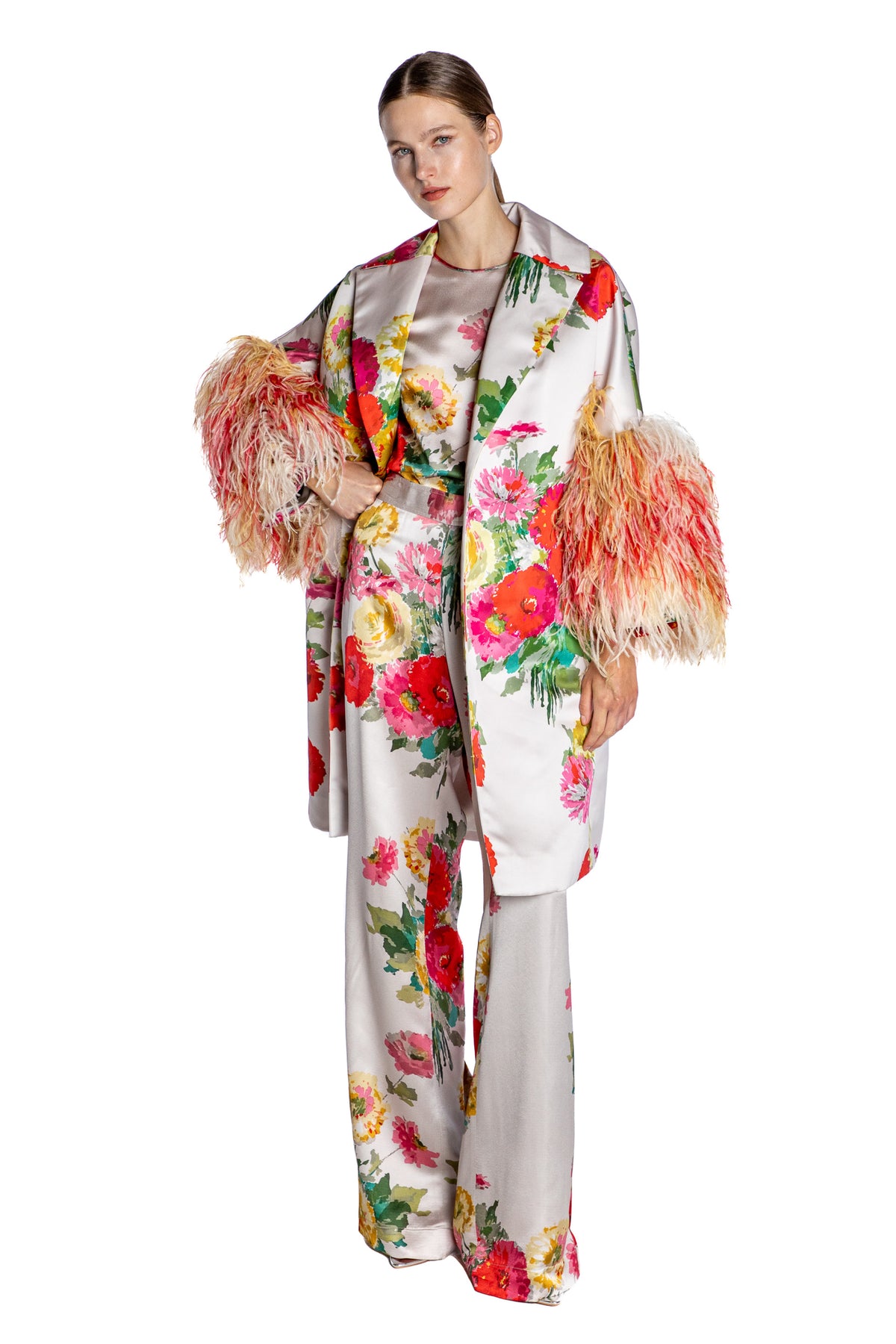 'PAT NIXON' FEATHERED L/S OVERSIZED COAT - - Libertine