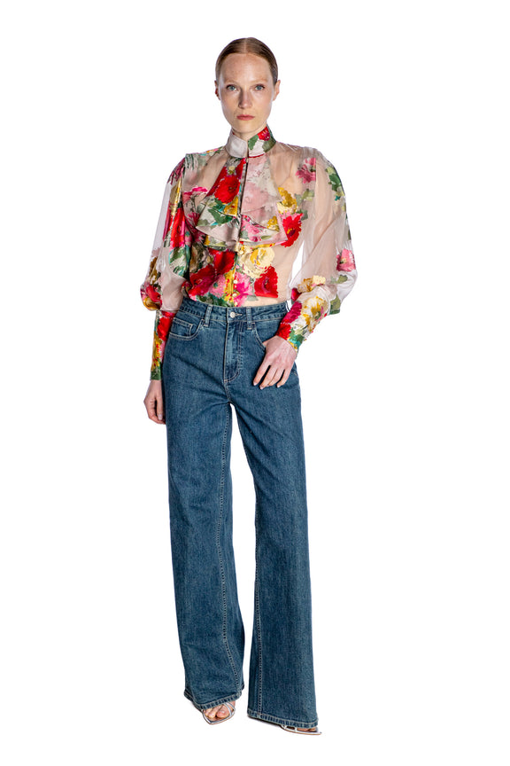 'PAT NIXON' BISHOP SLEEVE BLOUSE - - Libertine
