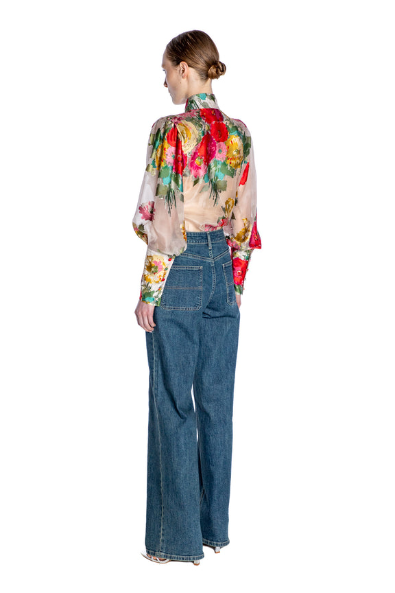 'PAT NIXON' BISHOP SLEEVE BLOUSE - - Libertine