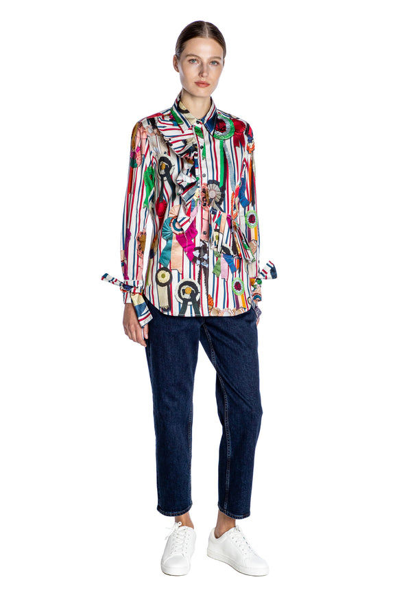 'FIRST PLACE' RUFFLE CLASSIC SHIRT - - Libertine