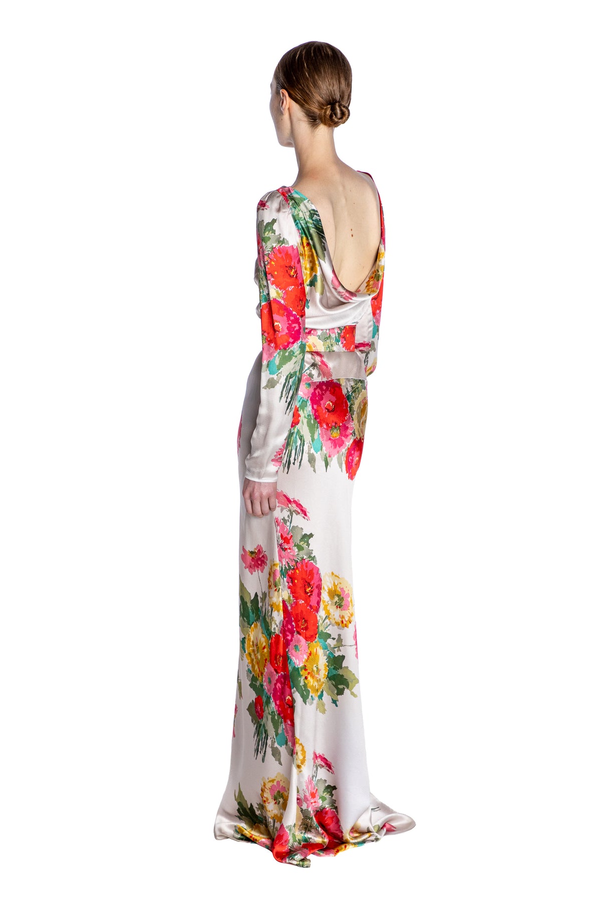 'PAT NIXON' BELTED LOOK BACK GOWN - - Libertine