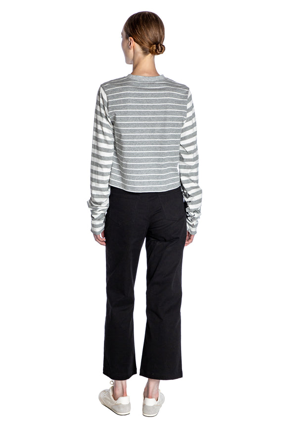 'LIBERTINE GOTHIC SILK SCREEN' GREY WHITE LONGEST SLEEVE T SHIRT - - Libertine