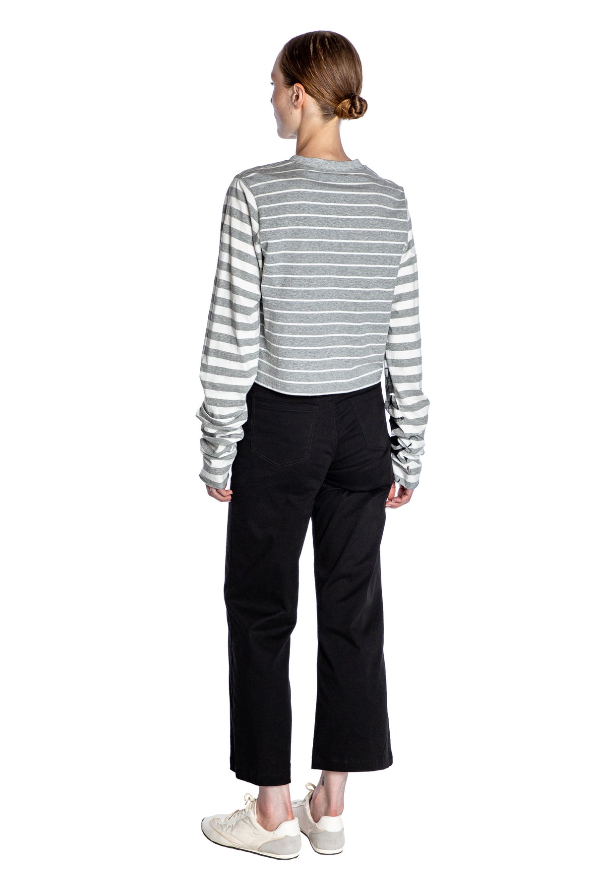 'LIBERTINE GOTHIC SILK SCREEN' GREY WHITE LONGEST SLEEVE T SHIRT - - Libertine