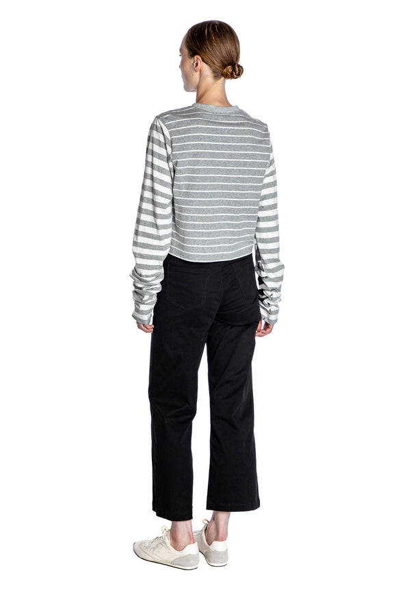 'LIBERTINE GOTHIC SILK SCREEN' GREY WHITE LONGEST SLEEVE T SHIRT - - Libertine