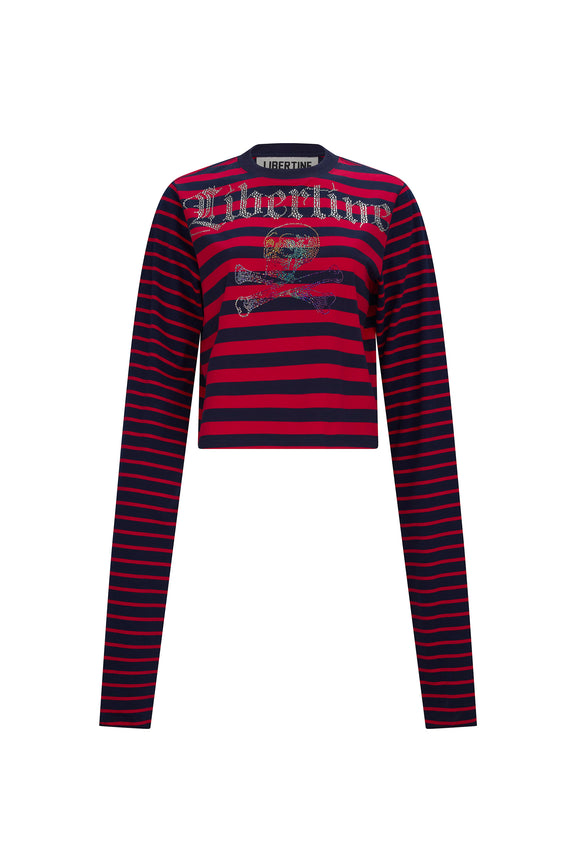 'SKULL N BONES' LONGEST SLEEVE T SHIRT - - Libertine