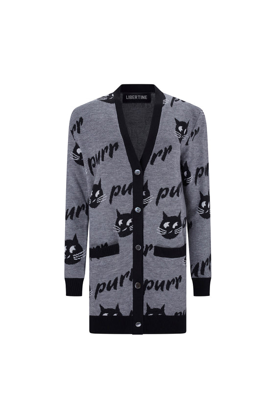 'PURRRFECT' SILKY CASHMERE LONG CARDIGAN - Women's Knits - Libertine - Main image