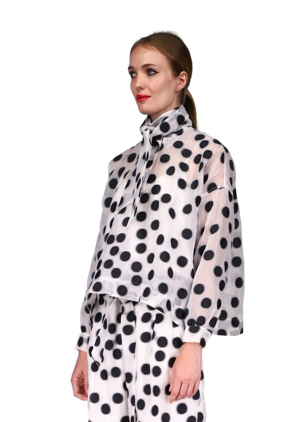 'PEGGY DOTS' TIE BLOUSE - TOPS - Libertine