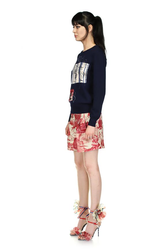 Patchwork Crewneck Sweater - Women's Knits - Libertine