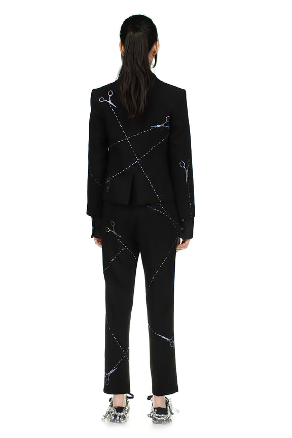 'Cut up scissors' Long Sleeve Blazer - BLAZERS - Libertine