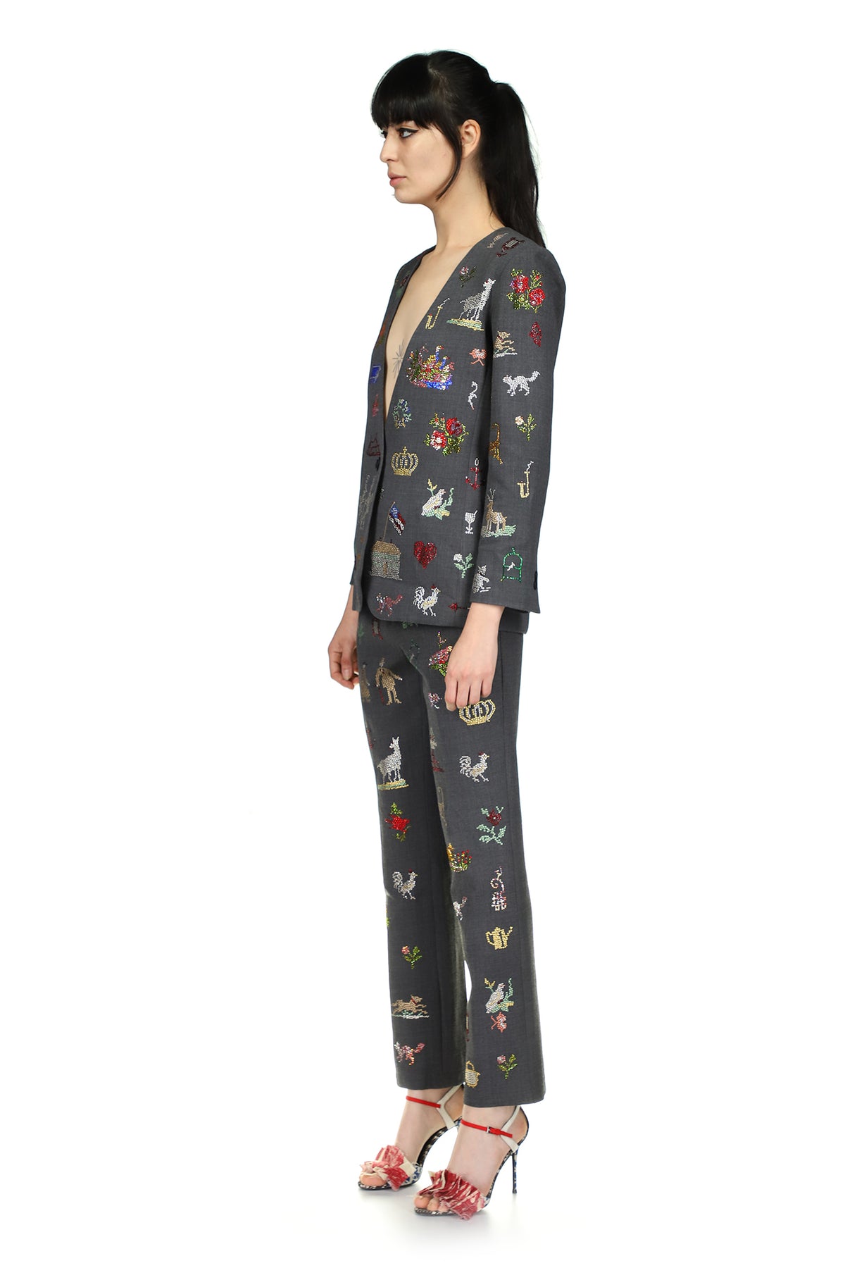 '19th Century Sampler' Narrow Pants - Women's Bottoms - Libertine