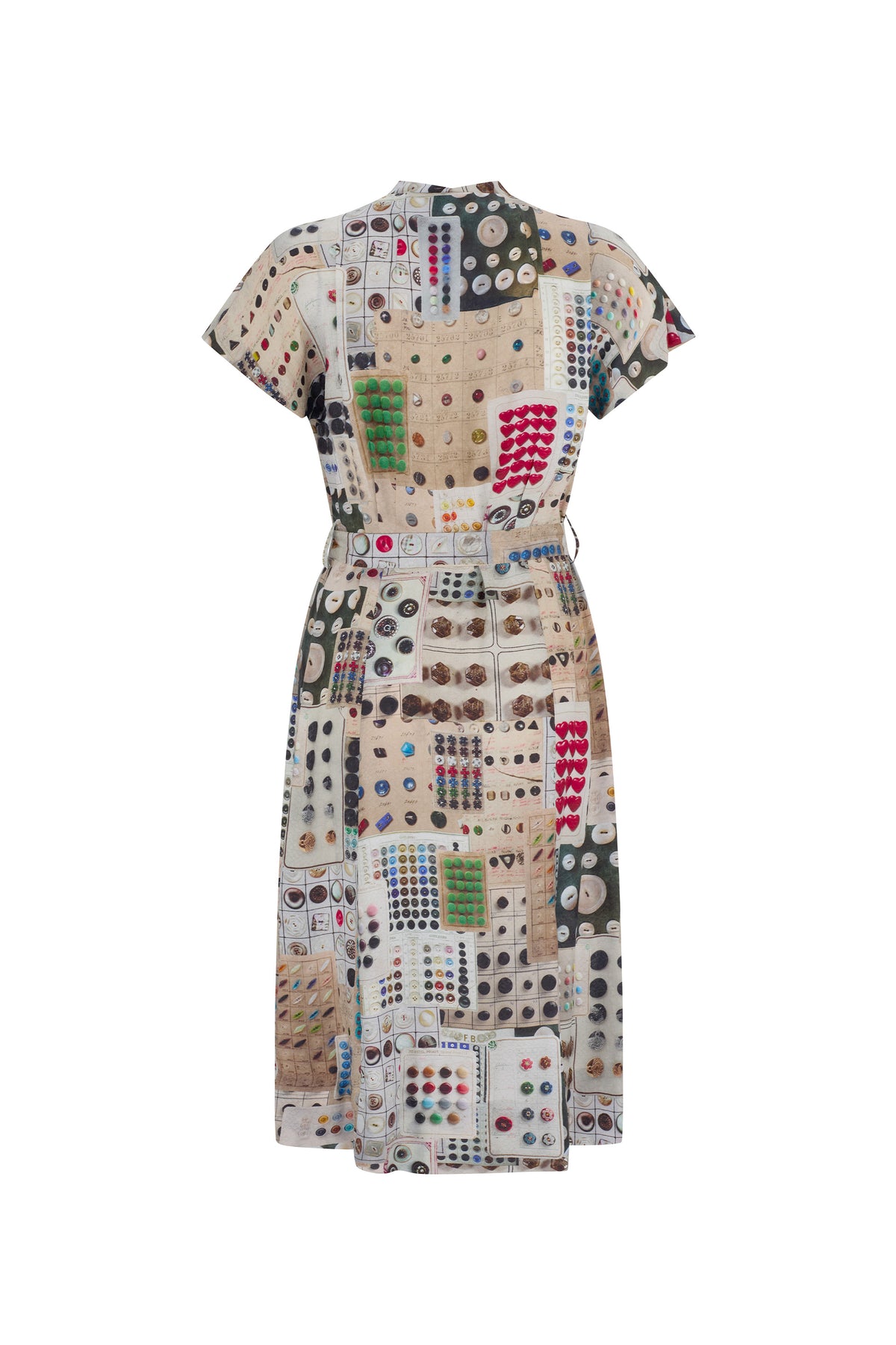 'Button Card Shoppe' Tuck Pleat V-Neck Dress - Women's Dresses - Libertine