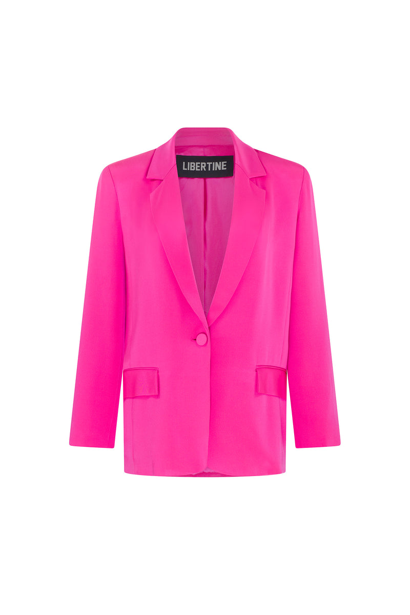 'OVERSATURATED SILKS' PINK LONG JACKET - BLAZERS - Libertine