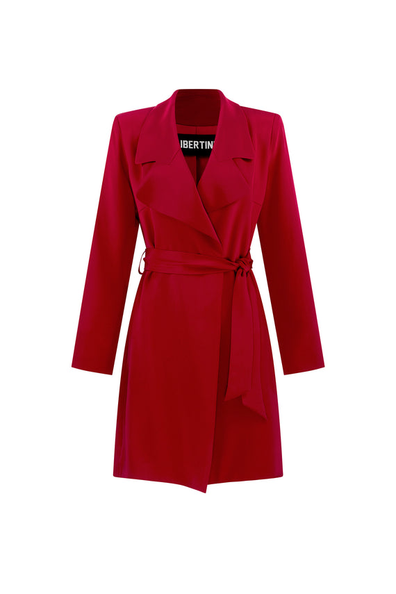 'OVERSATURATED SILKS' RED RELAXED TRENCH COAT - COATS - Libertine - Main image