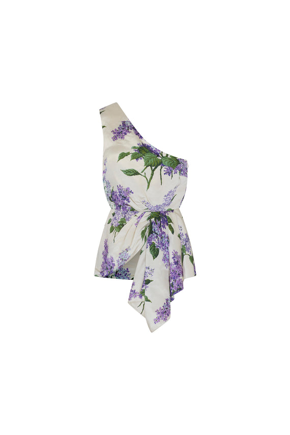'LILAC GARDEN' ONE SHOULDER BLOUSE - TOPS - Libertine - Main image