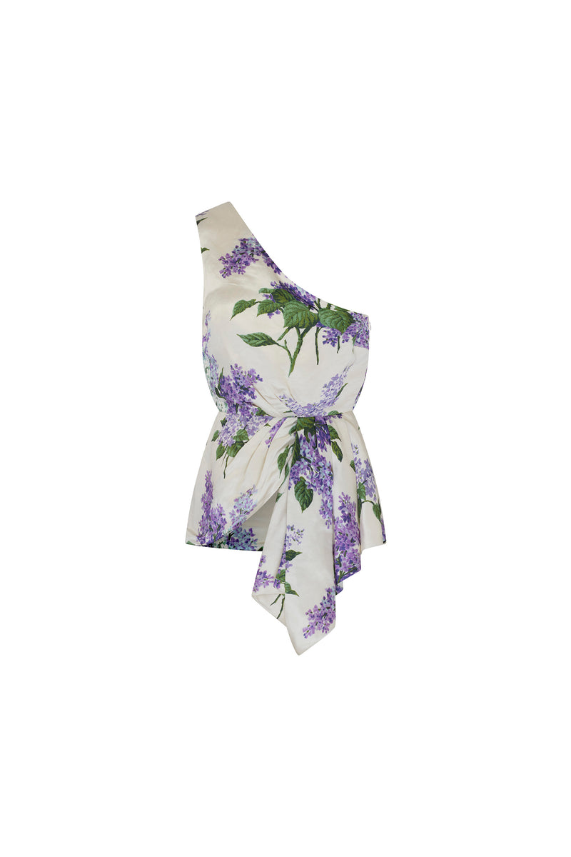 'LILAC GARDEN' ONE SHOULDER BLOUSE - TOPS - Libertine