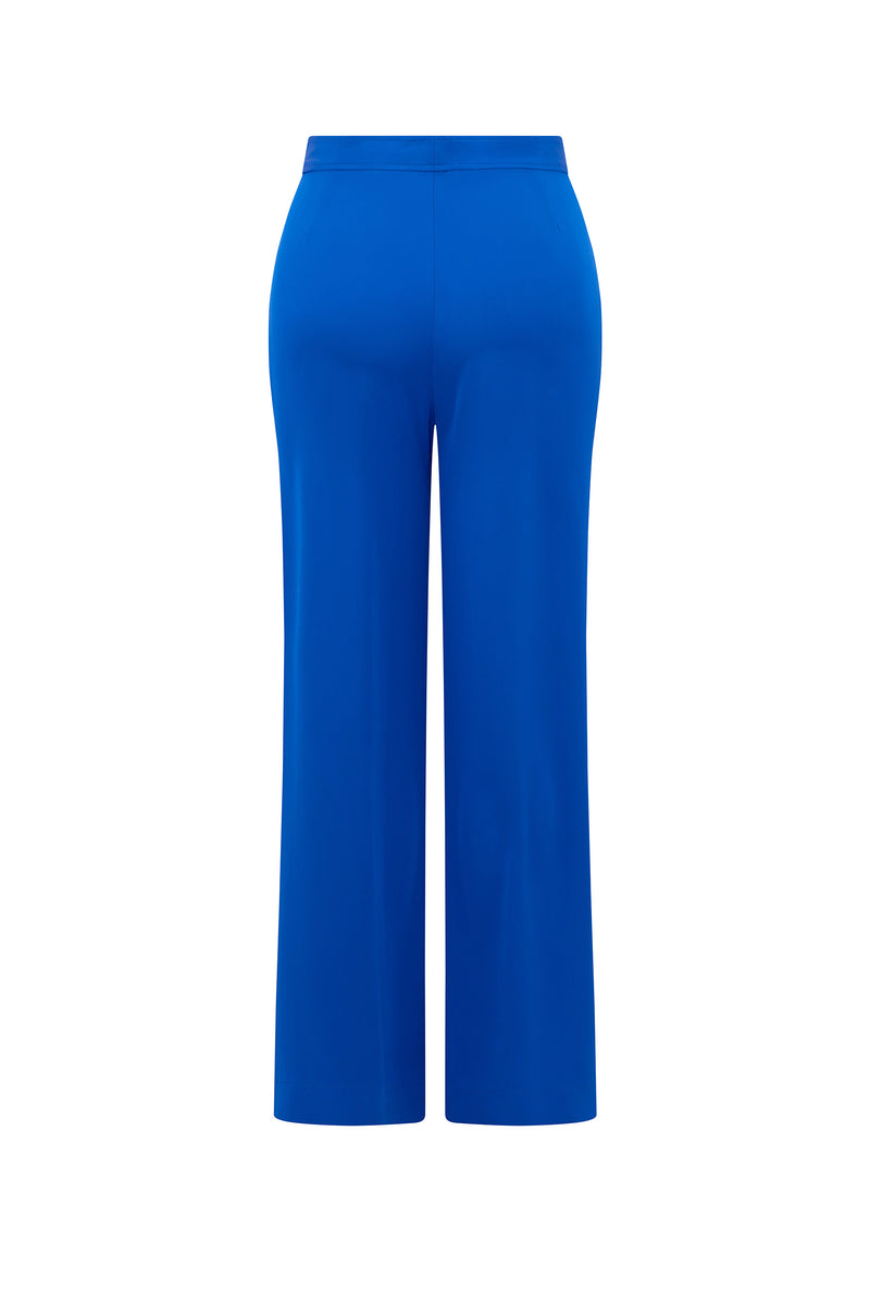 'OVERSATURATED SILKS' BLUE WIDE LEG TROUSERS - PANTS - Libertine