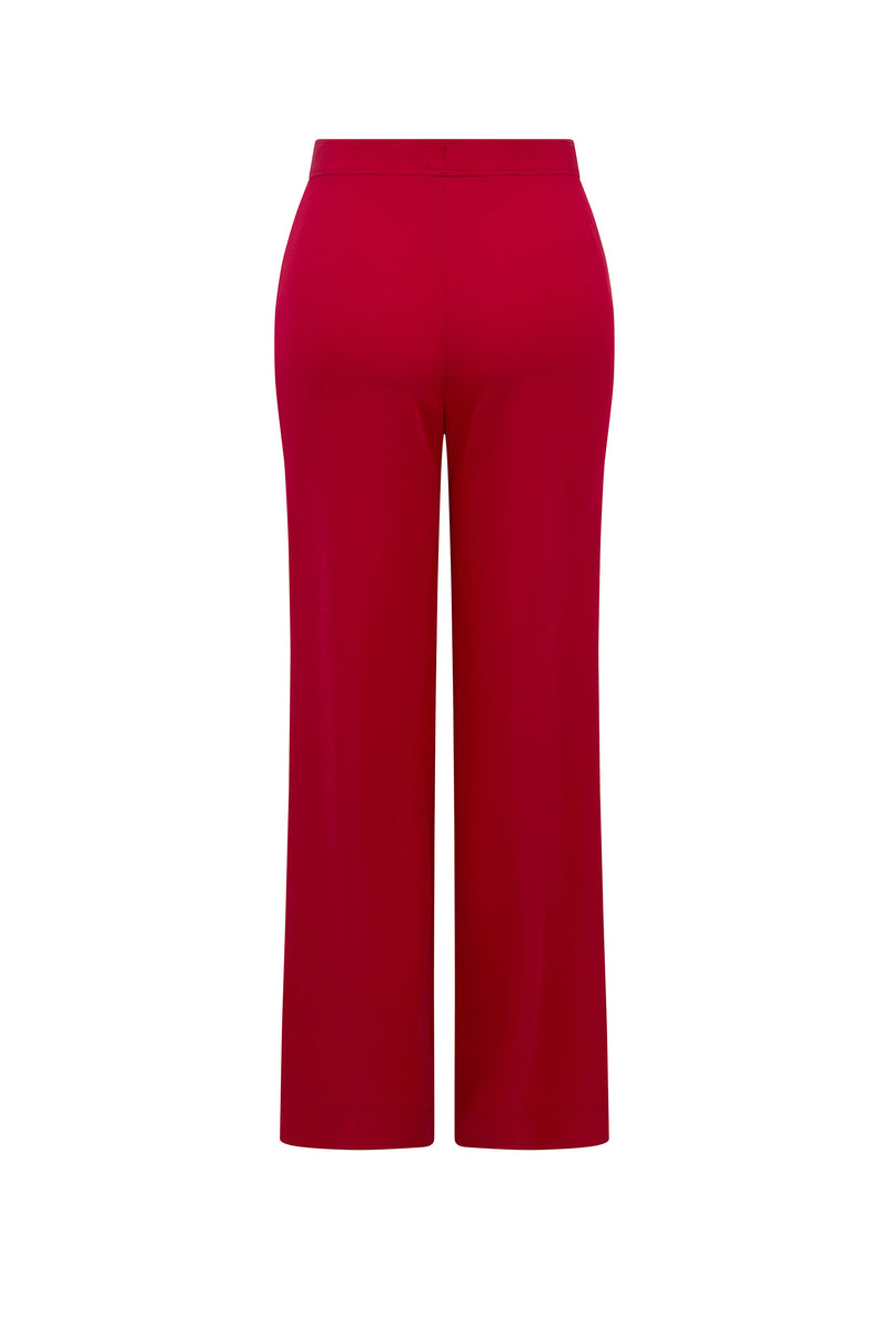 'OVERSATURATED SILKS' RED WIDE LEG TROUSERS - PANTS - Libertine