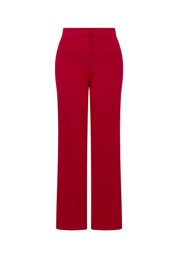 'OVERSATURATED SILKS' RED WIDE LEG TROUSERS - PANTS - Libertine - Main image