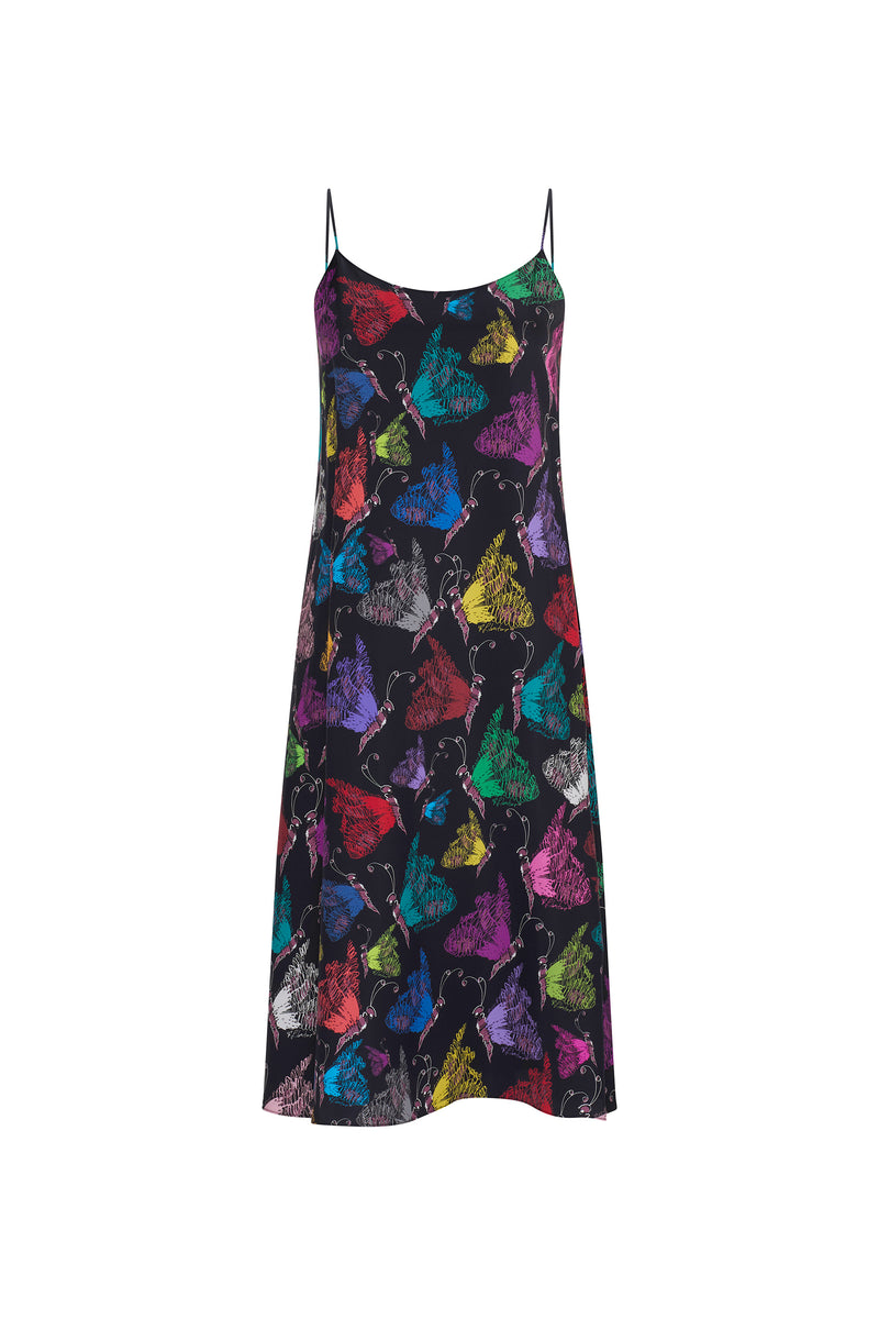 'MILLE PAPILLONS' STRAIGHT SLIP DRESS - DRESSES - Libertine