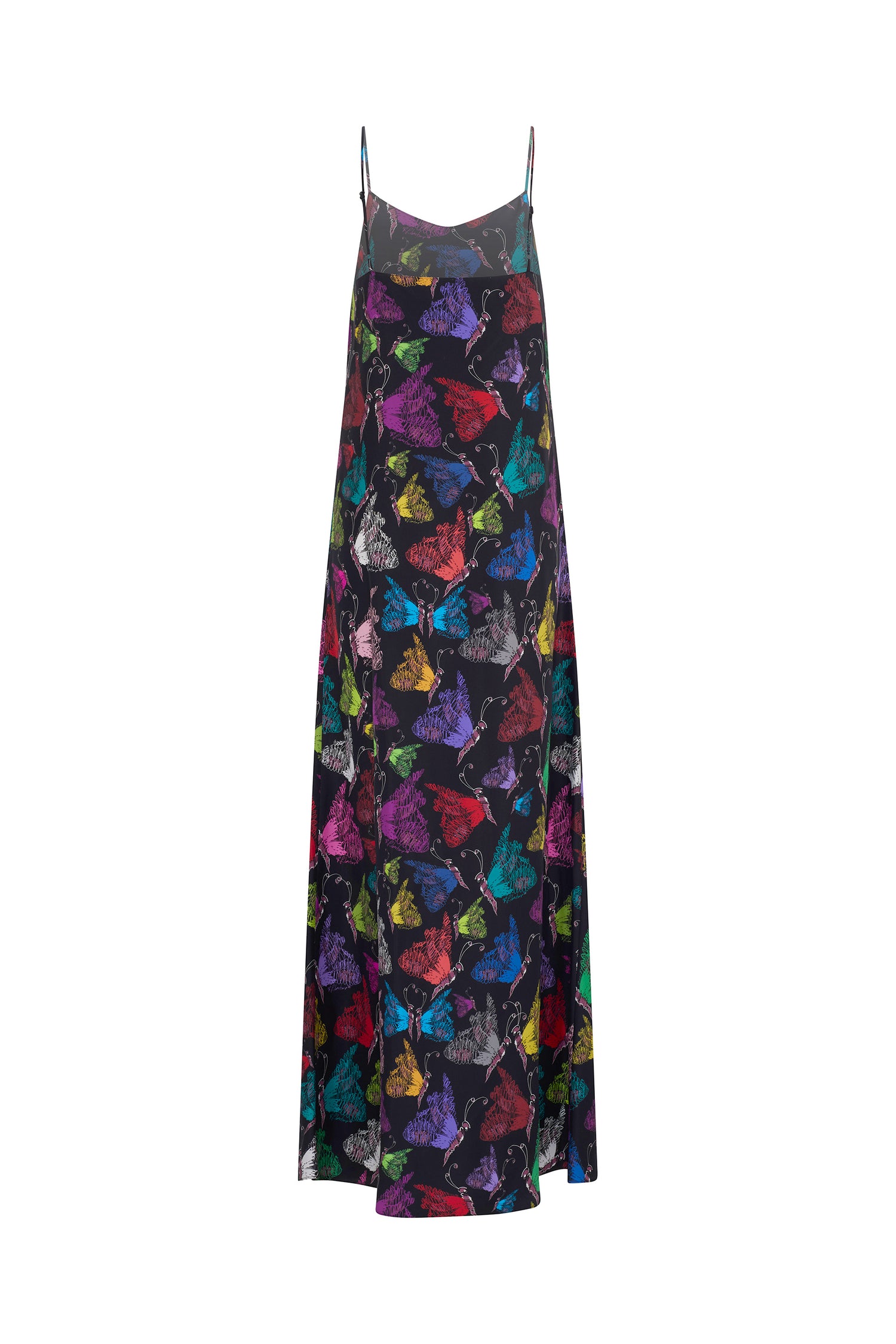 'MILLE PAPILLONS' STRAIGHT LONG SLIP DRESS - DRESSES - Libertine