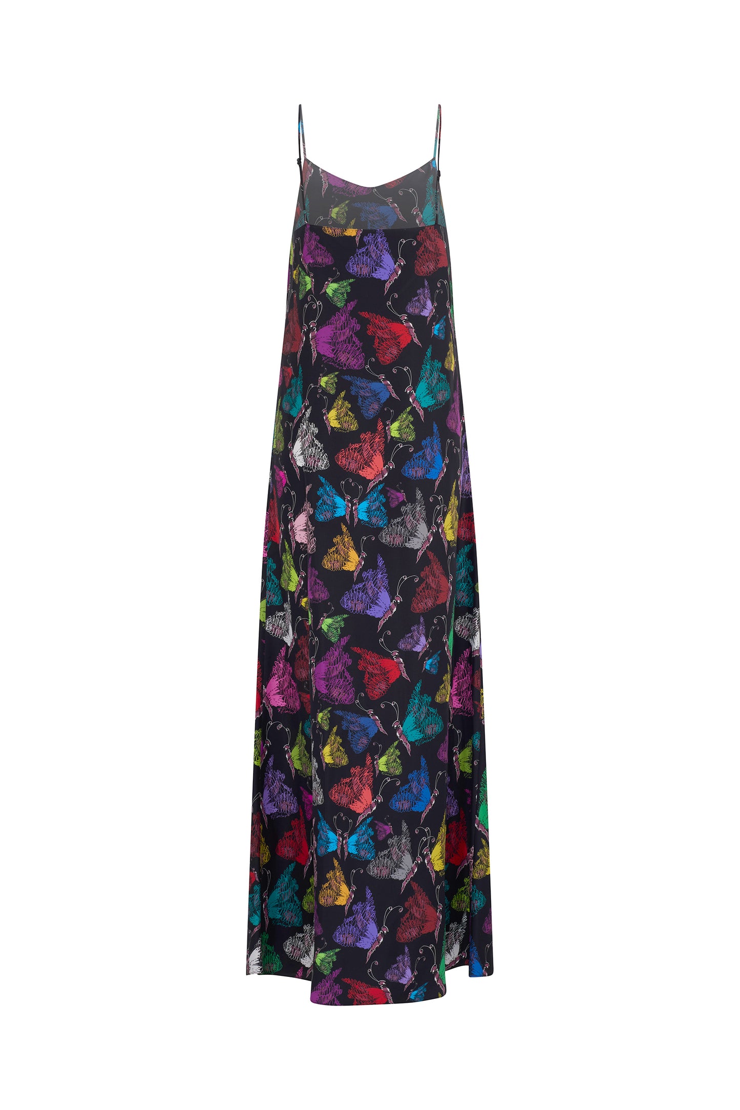 'MILLE PAPILLONS' STRAIGHT LONG SLIP DRESS - DRESSES - Libertine