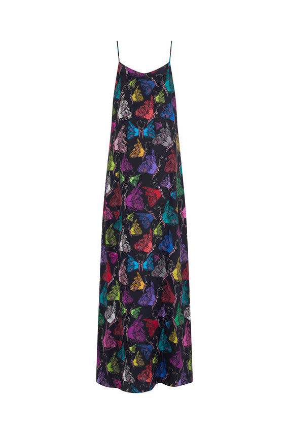 'MILLE PAPILLONS' STRAIGHT LONG SLIP DRESS - DRESSES - Libertine - Main image