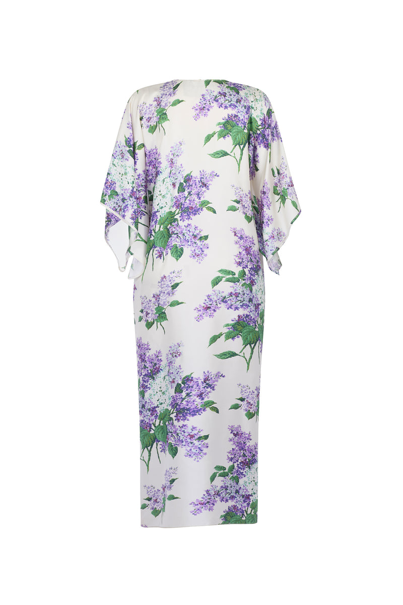 'EMBELLISHED LILAC GARDEN' KAFTAN DRESS - DRESSES - Libertine