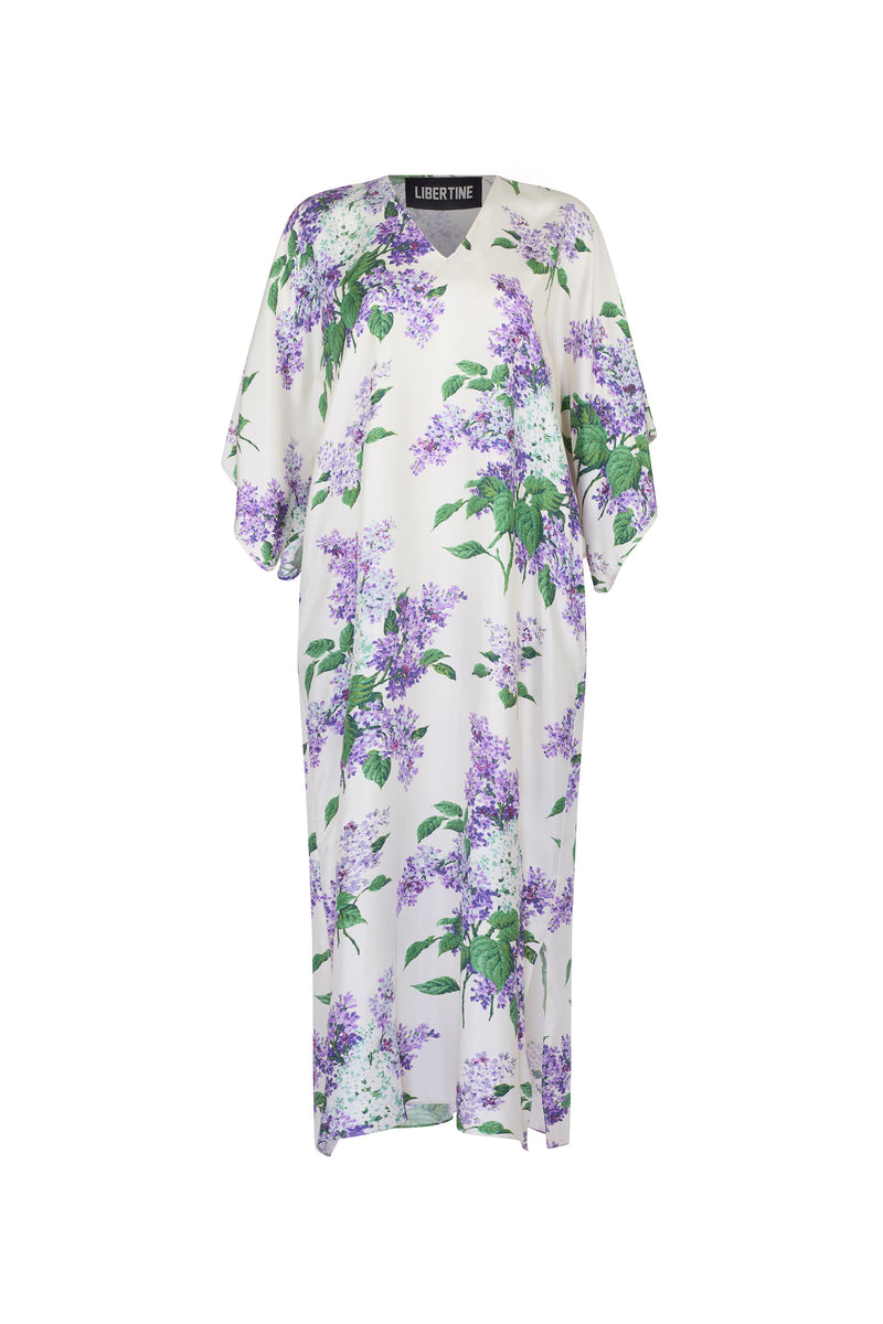 'EMBELLISHED LILAC GARDEN' KAFTAN DRESS - DRESSES - Libertine