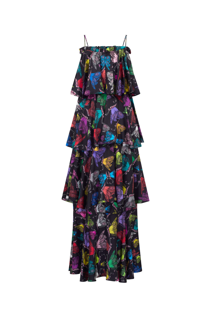 'MILLED PAPILLONS' CONVERTIBLE RUFFLE DRESS - DRESSES - Libertine