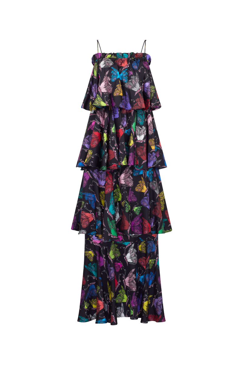 'MILLED PAPILLONS' CONVERTIBLE RUFFLE DRESS - DRESSES - Libertine