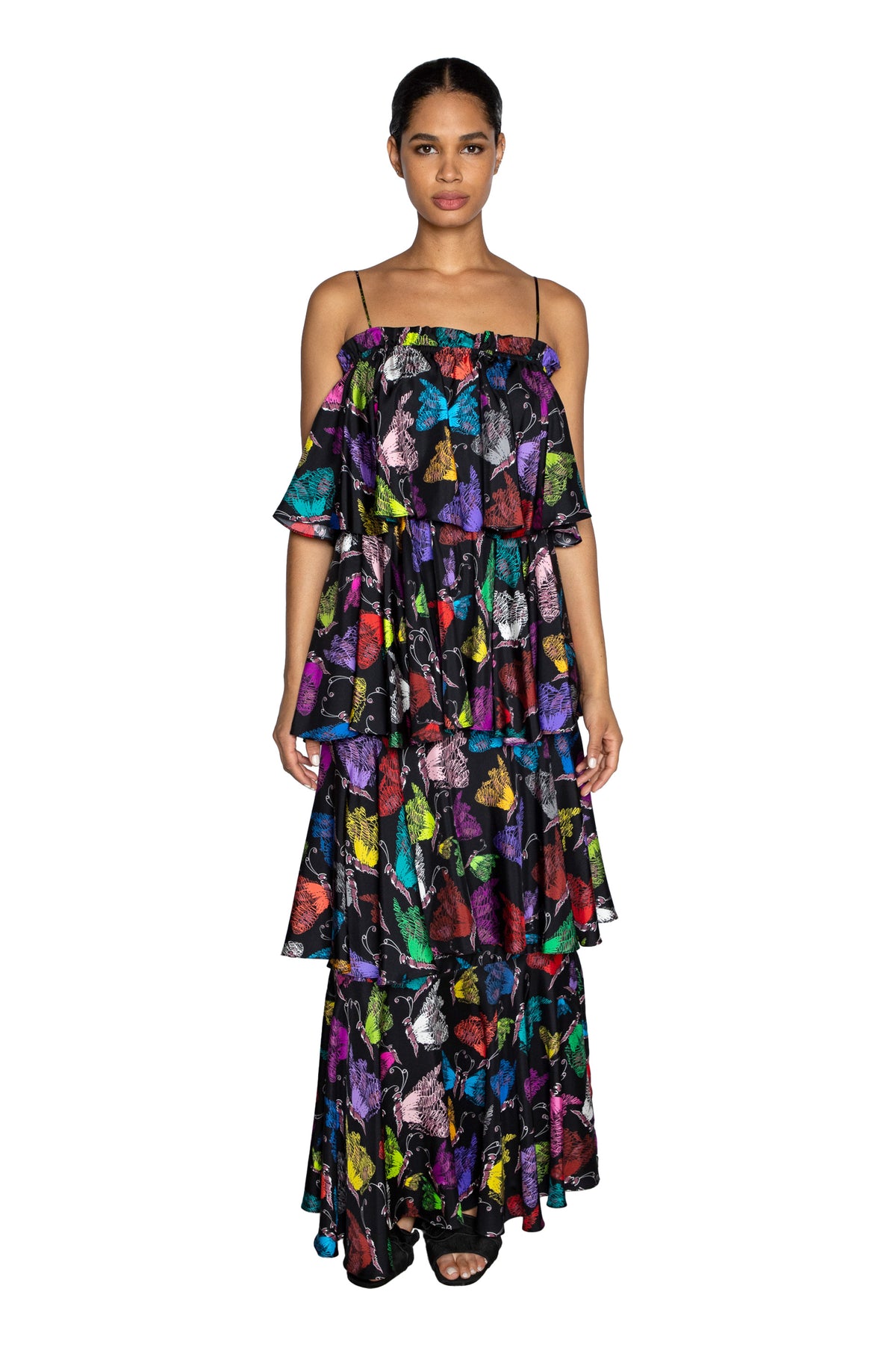 'MILLED PAPILLONS' CONVERTIBLE RUFFLE DRESS - DRESSES - Libertine