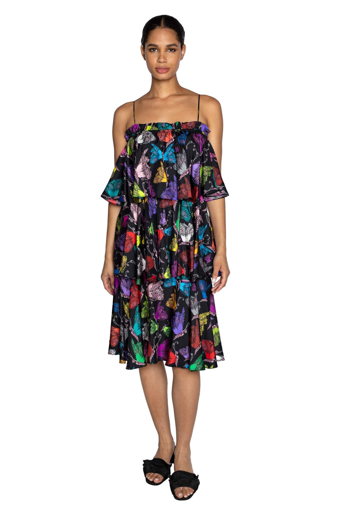 'MILLED PAPILLONS' CONVERTIBLE RUFFLE DRESS - DRESSES - Libertine