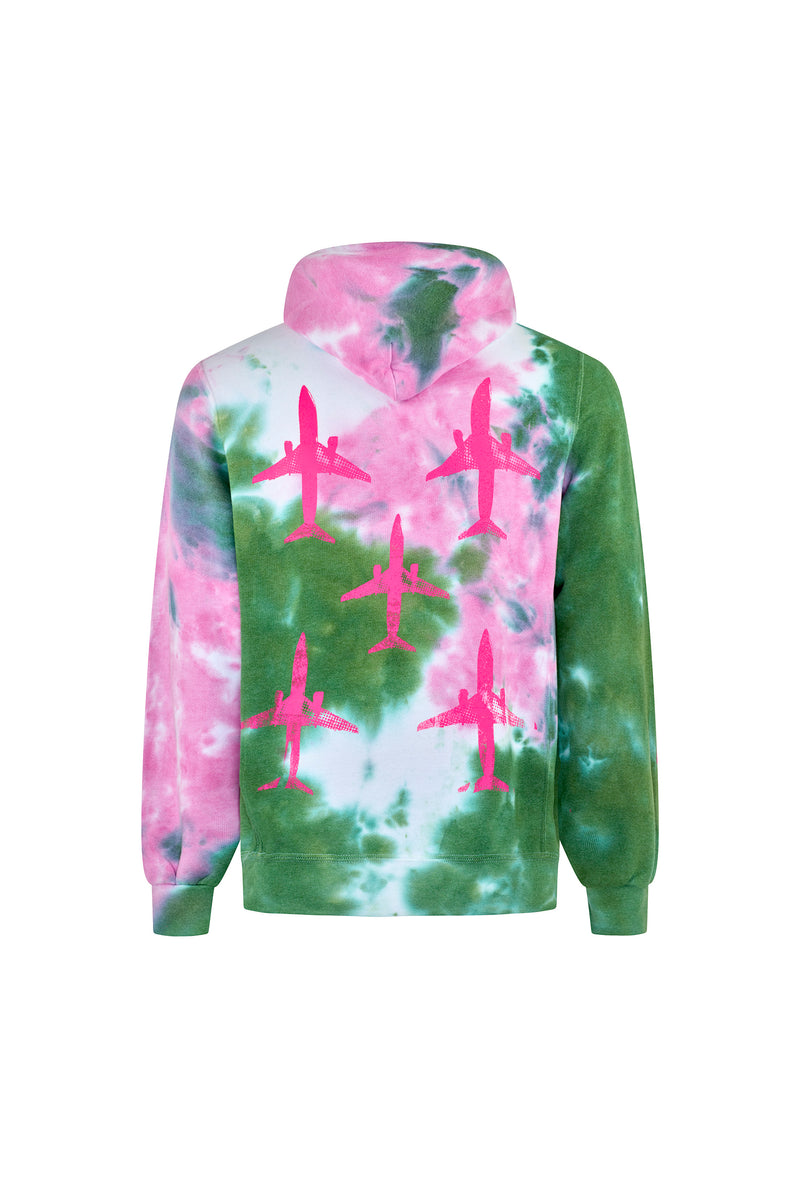 'EMBELLISHED STRAWBERRY FIELDS' TIE DYE SLIM HOODIE - SWEATSHIRTS - Libertine