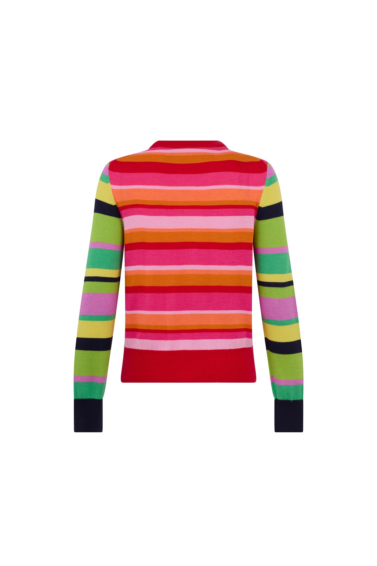 'Butterfly' Wild Stripes Shrunken Pullover Sweater - - Libertine