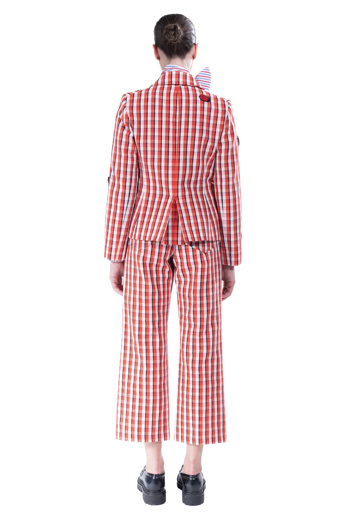 'LADYBUG SUMMER CHECK' L/S SHORT BLAZER - - Libertine