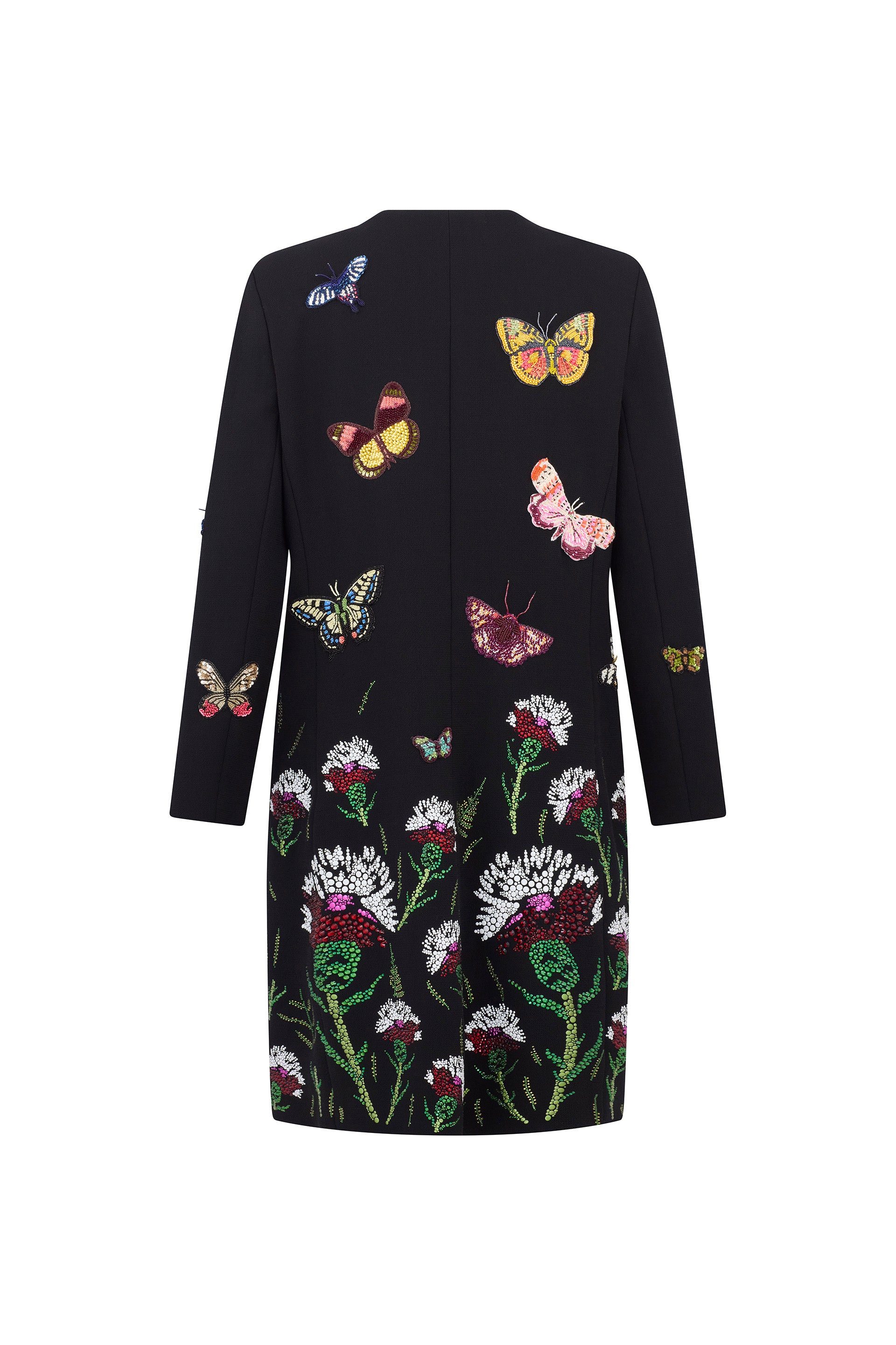 'Millions of Butterflies & Ottoman Carnation' Classic Collarless Coat - - Libertine