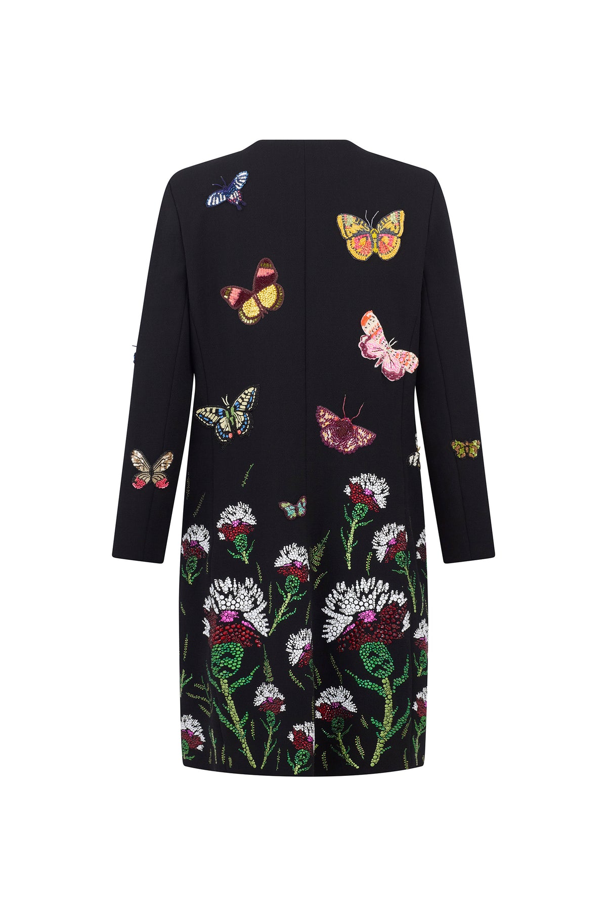 'Millions of Butterflies & Ottoman Carnation' Classic Collarless Coat - - Libertine