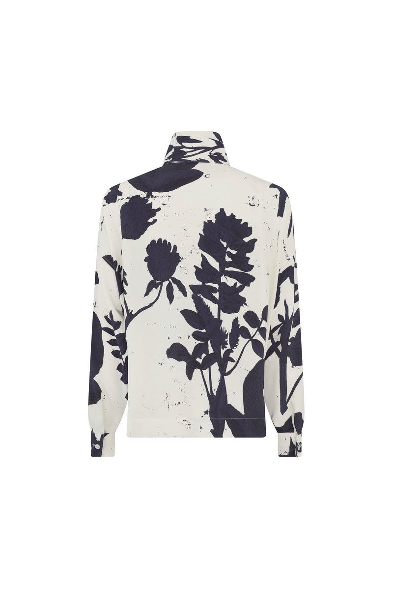 'CYANOTYPES' TIE BLOUSE - - Libertine