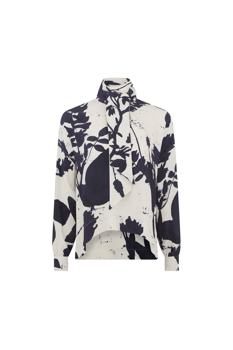 'CYANOTYPES' TIE BLOUSE - - Libertine