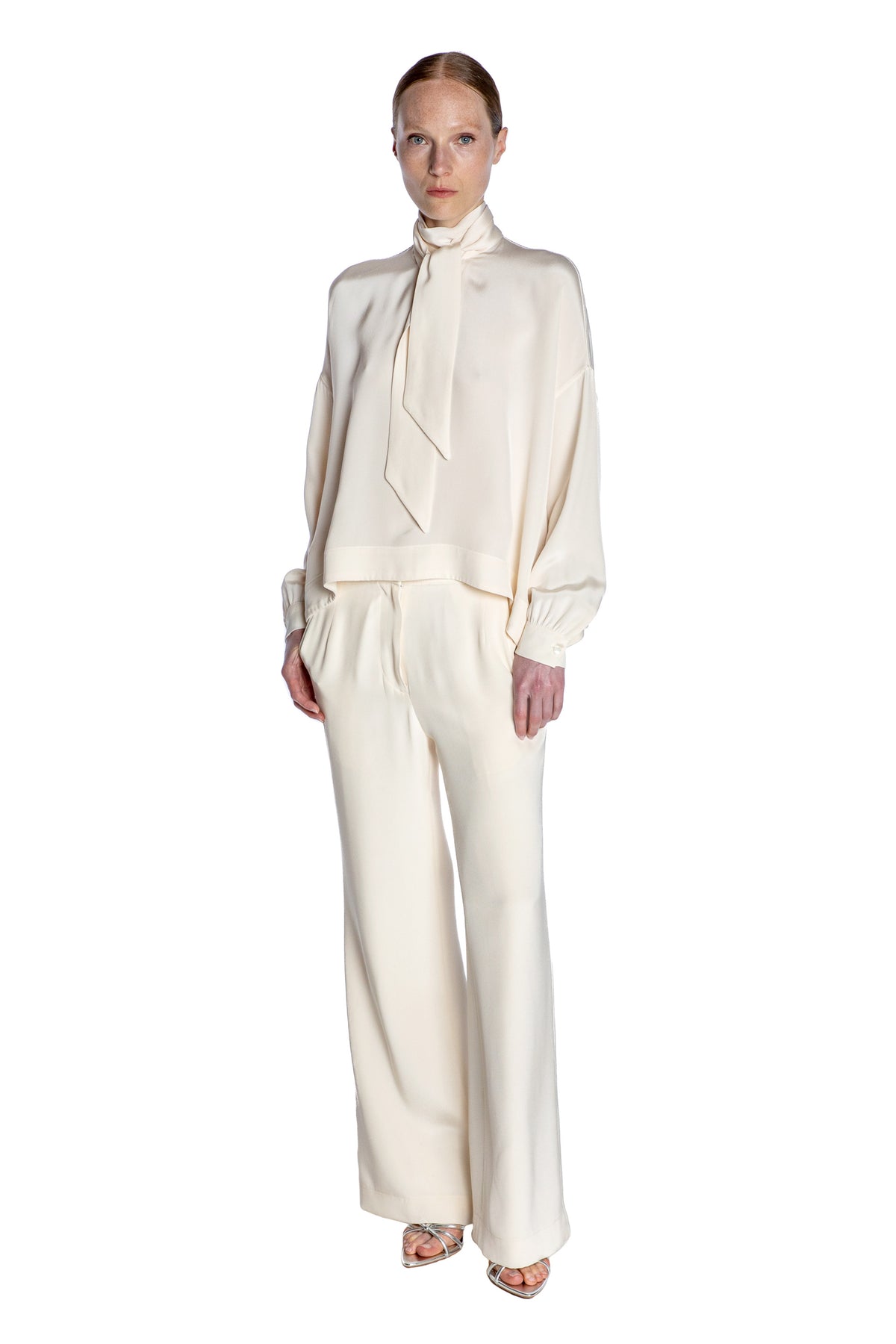 'Powdered Sugar' Tie Blouse - - Libertine