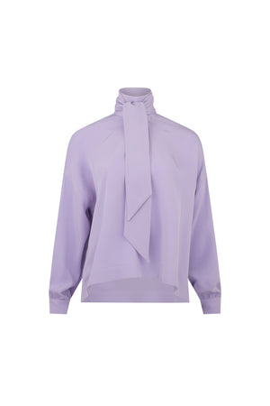'Powdered Violet' Tie Blouse