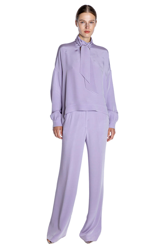 'Powdered Violet' Tie Blouse - - Libertine